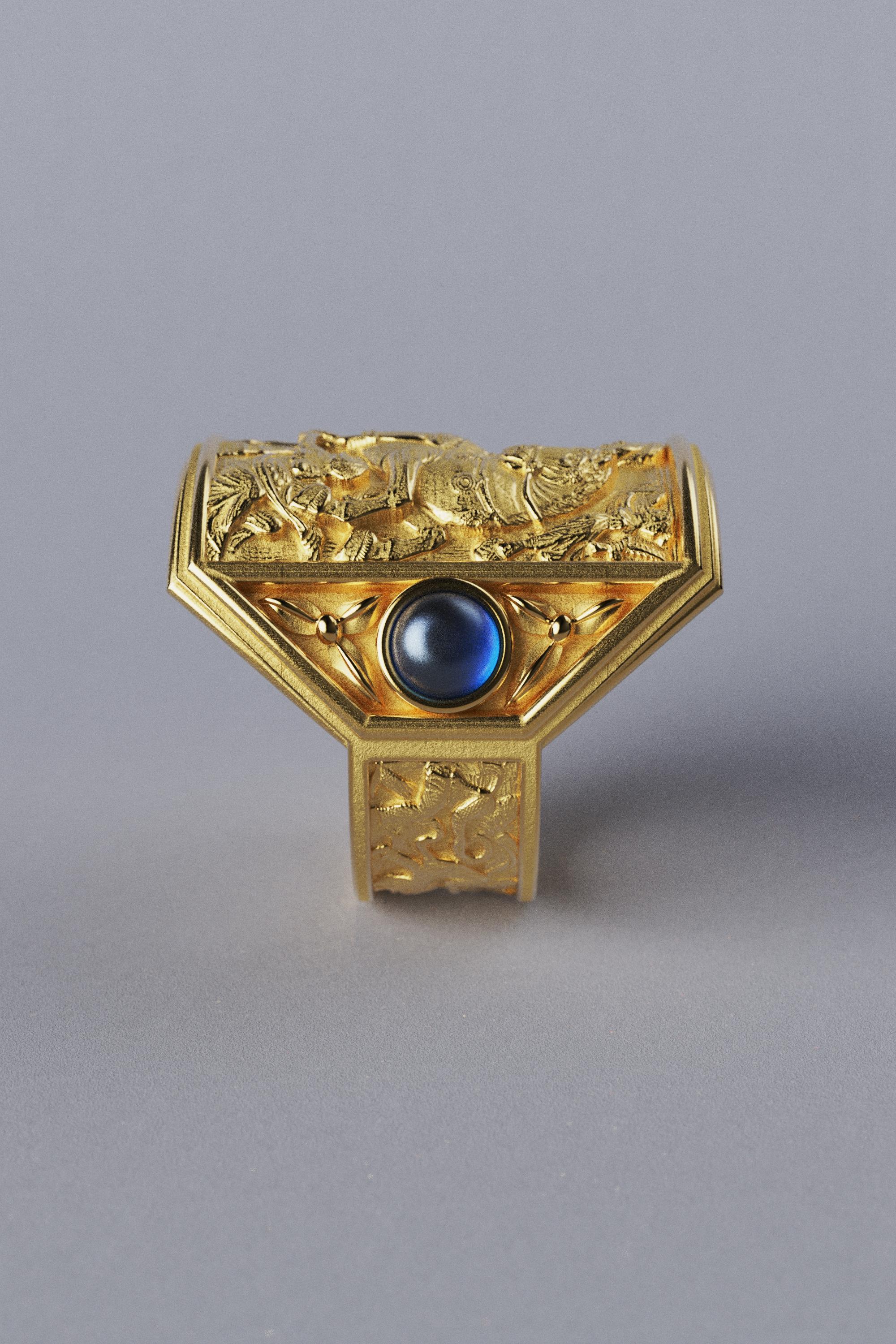 For Sale:  Oltremare Gioelli  18k Solid Gold Men's Ring in Bizzantine Style - Made in Italy 5