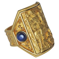 Oltremare Gioelli  Bague pour homme en or massif 18k de style bizzantine - Made in Italy