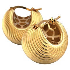 14 Karat Yellow Gold Hoop Earrings Made in Italy