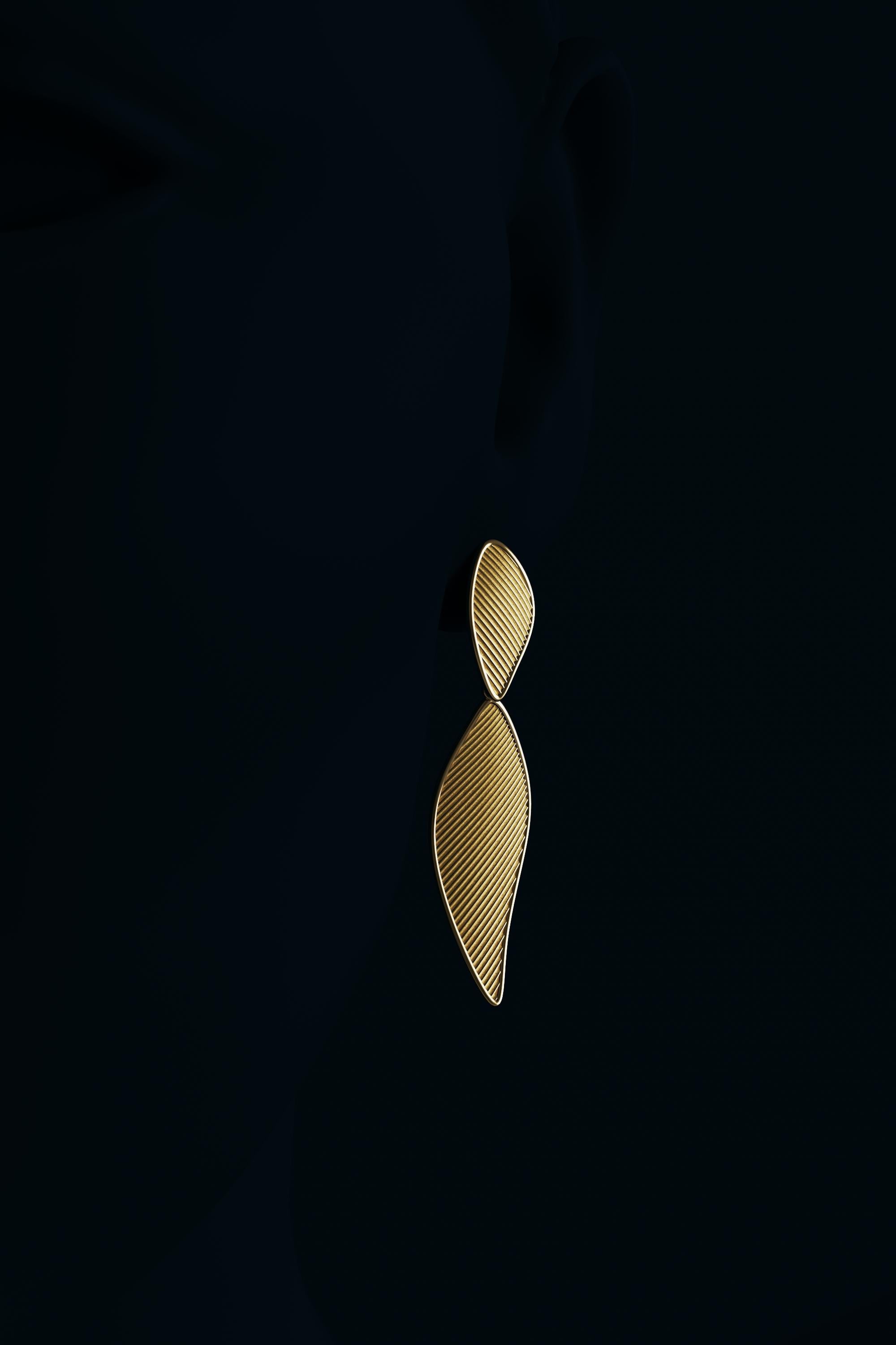 Oltremare Gioielli 14k Gold Dangle Drop Earrings Made in Italy  Made To Order In New Condition For Sale In Camisano Vicentino, VI
