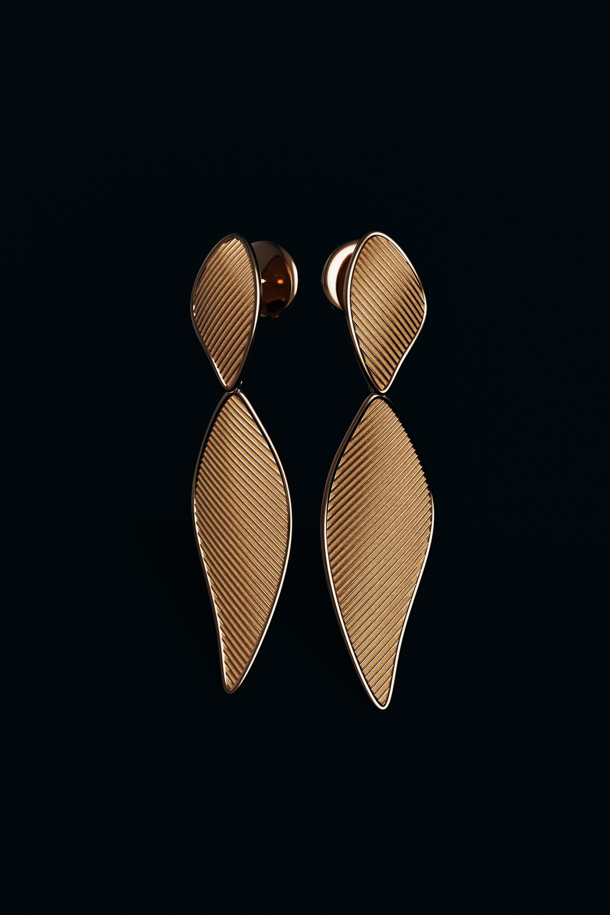 Oltremare Gioielli 14k Gold Dangle Drop Earrings Made in Italy  Made To Order For Sale 1