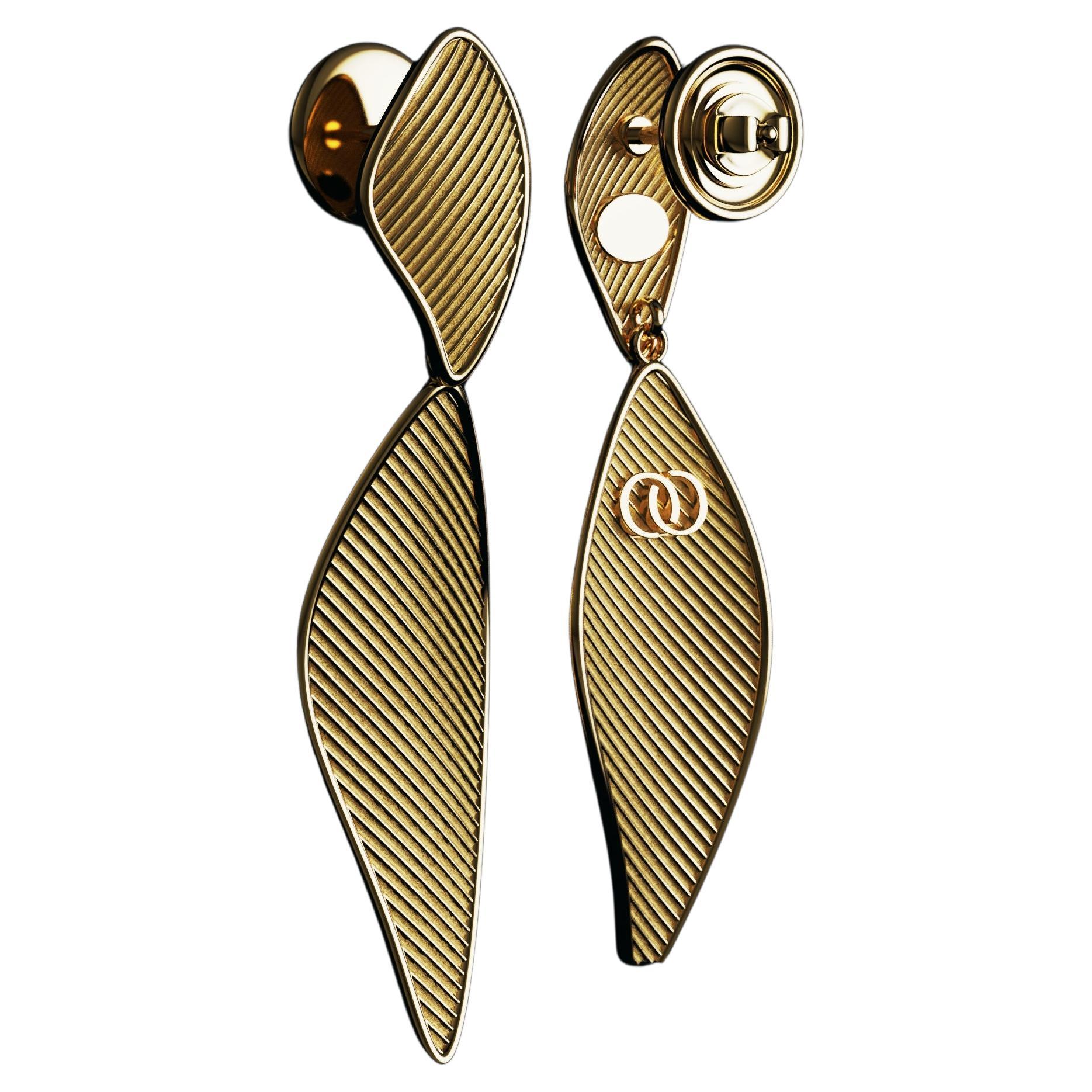 Oltremare Gioielli 14k Gold Dangle Drop Earrings Made in Italy  Made To Order