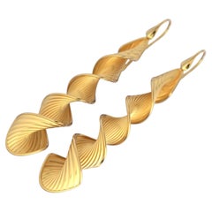 Oltremare Gioielli Boucles d'oreilles en or 14k, longues boucles d'oreilles pendantes Made in Italy