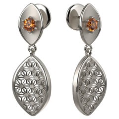 Used  Oltremare Gioielli 14k Gold Hessonite Garnet Earrings made in Italy