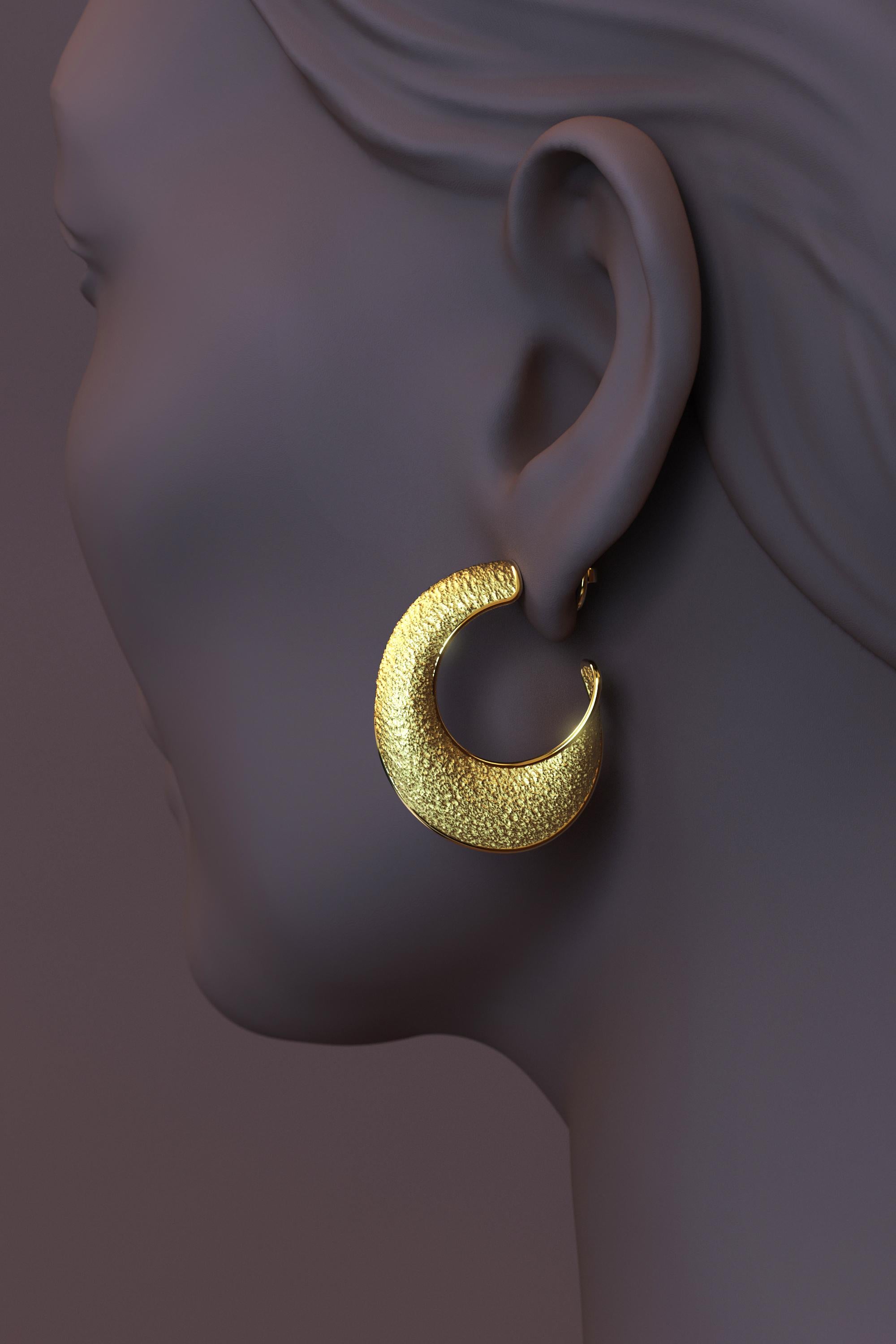 Oltremare Gioielli 14k Gold Hoop Earrings Made in Italy For Sale 7