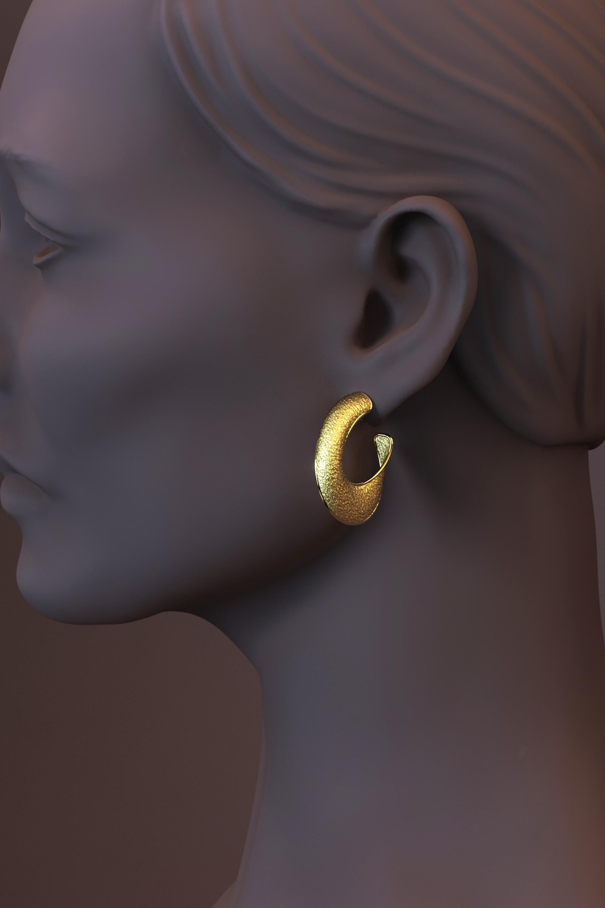 Oltremare Gioielli 14k Gold Hoop Earrings Made in Italy For Sale 8