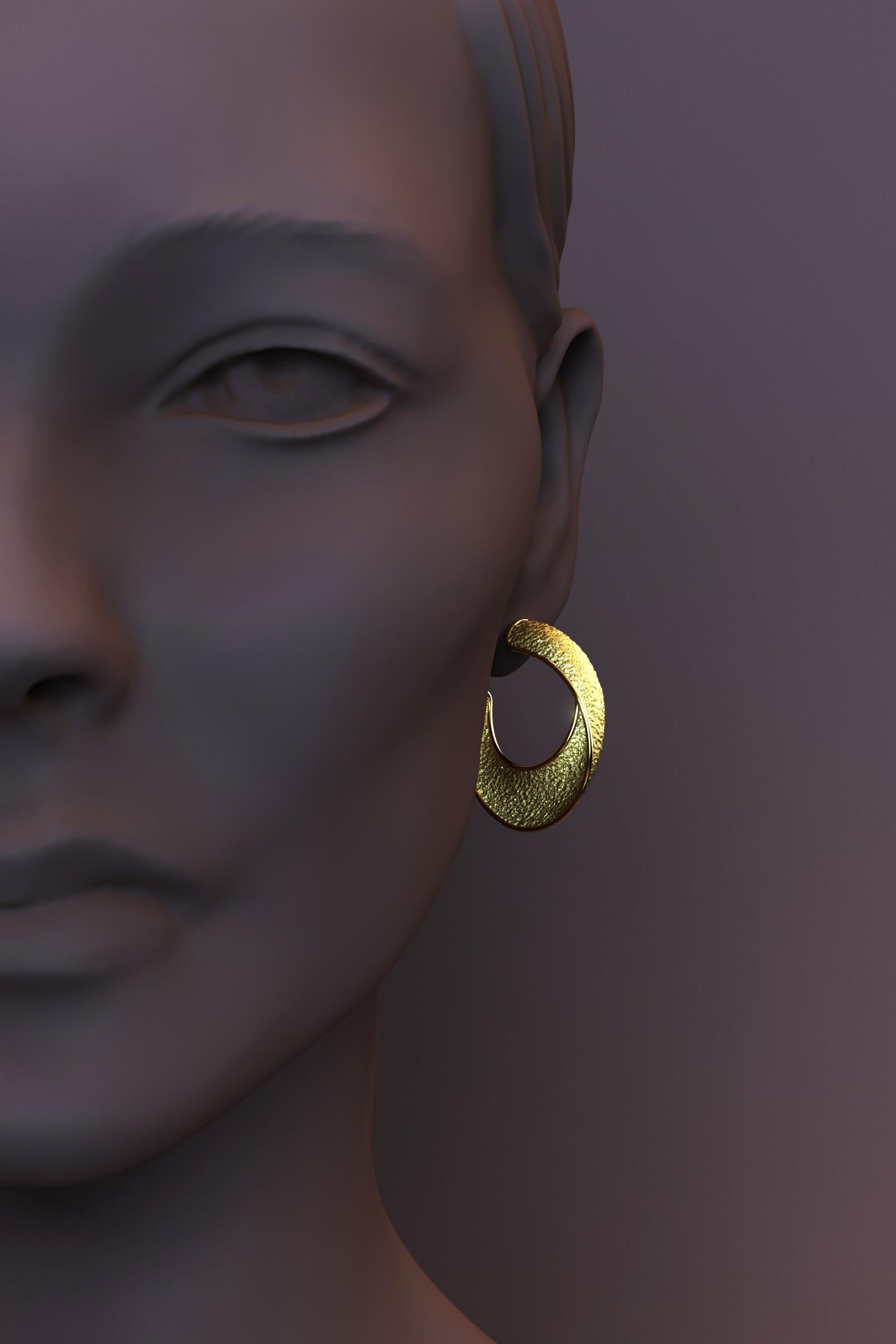 Oltremare Gioielli 14k Gold Hoop Earrings Made in Italy For Sale 9