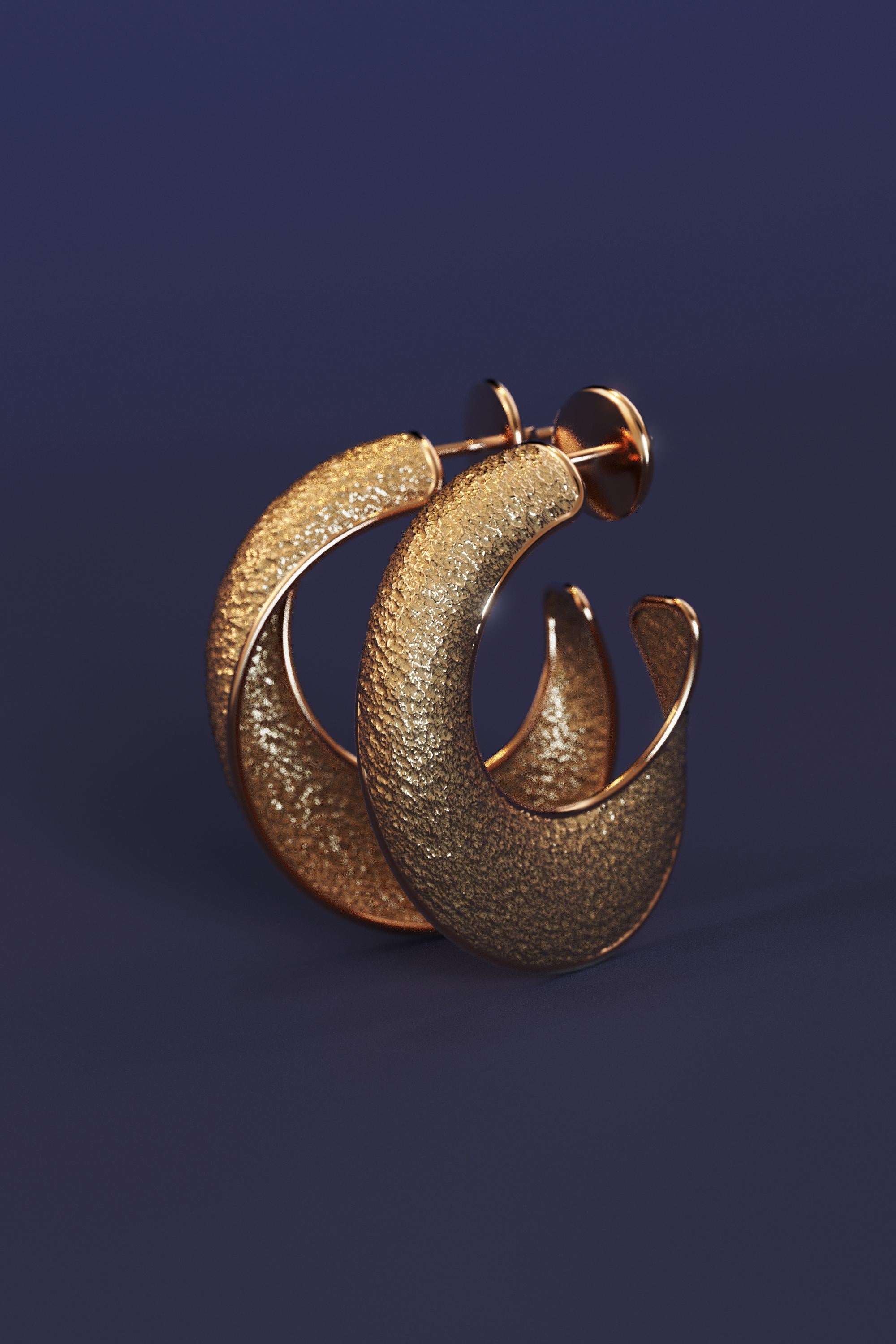 Oltremare Gioielli 14k Gold Hoop Earrings Made in Italy For Sale 2