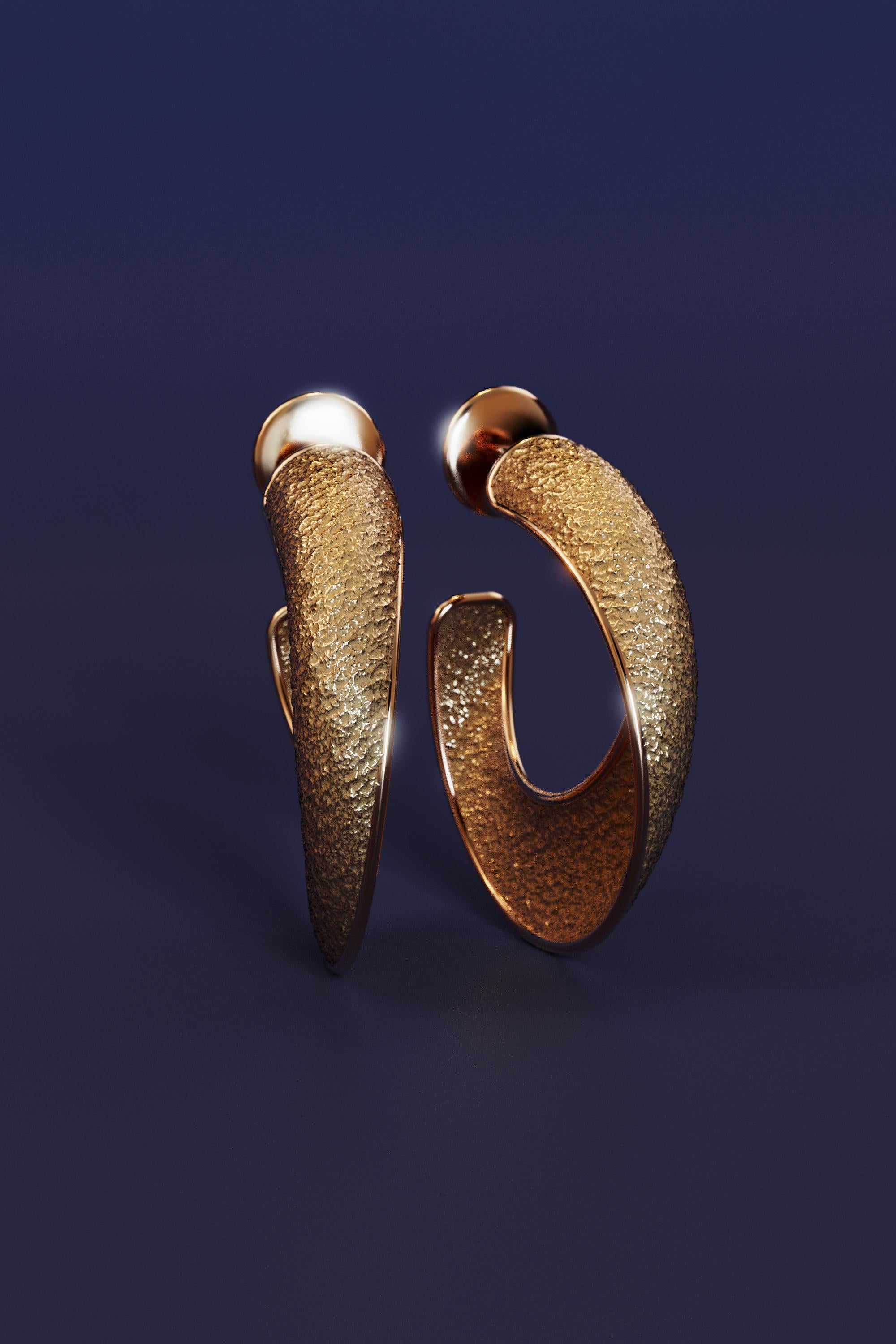 Oltremare Gioielli 14k Gold Hoop Earrings Made in Italy For Sale 3