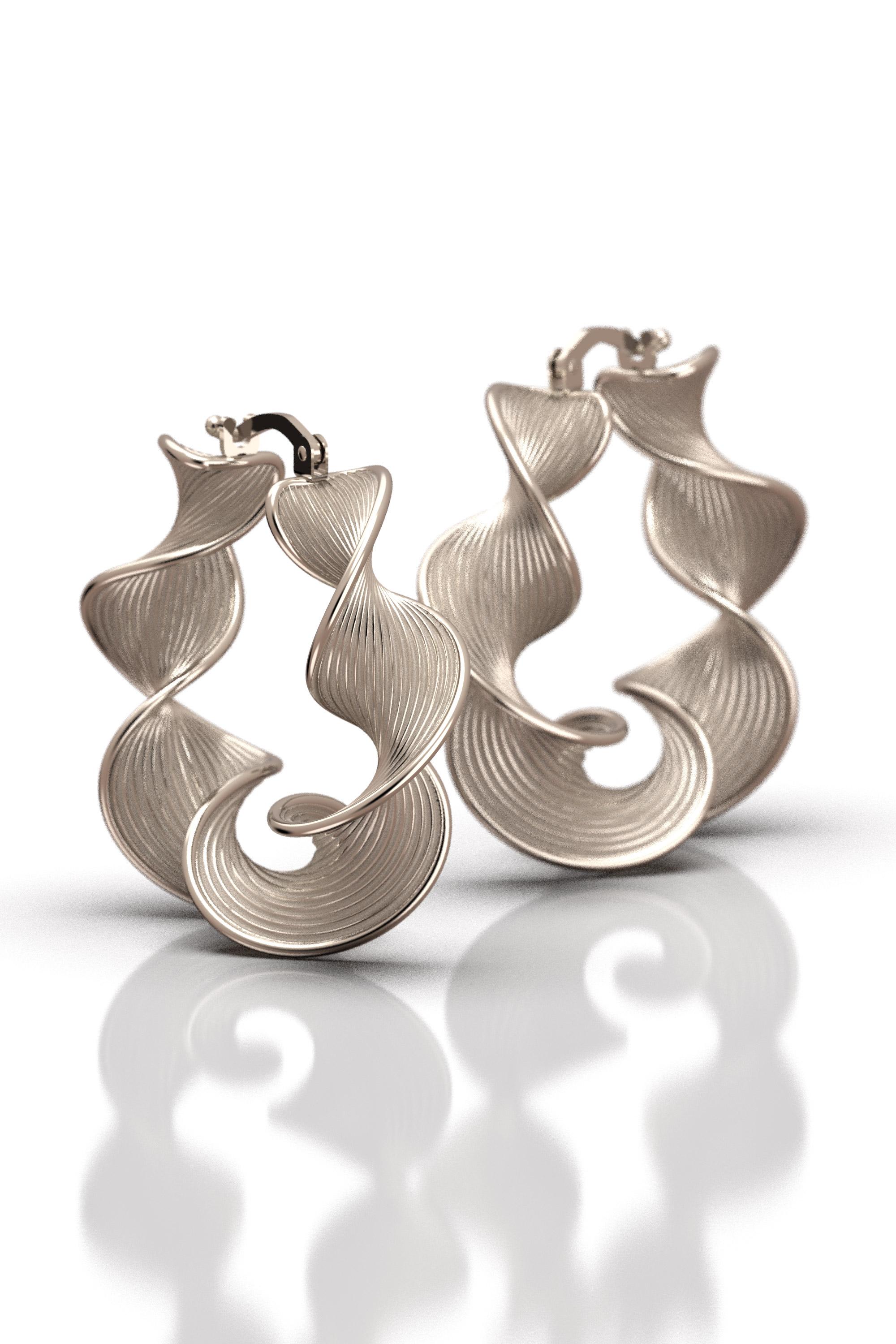 Oltremare Gioielli  14k Twisted Gold Hoop Earrings Designed and Crafted in Italy For Sale 5