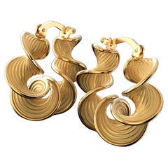 14k Twisted Gold Hoop Earrings Designed and Crafted in Italy