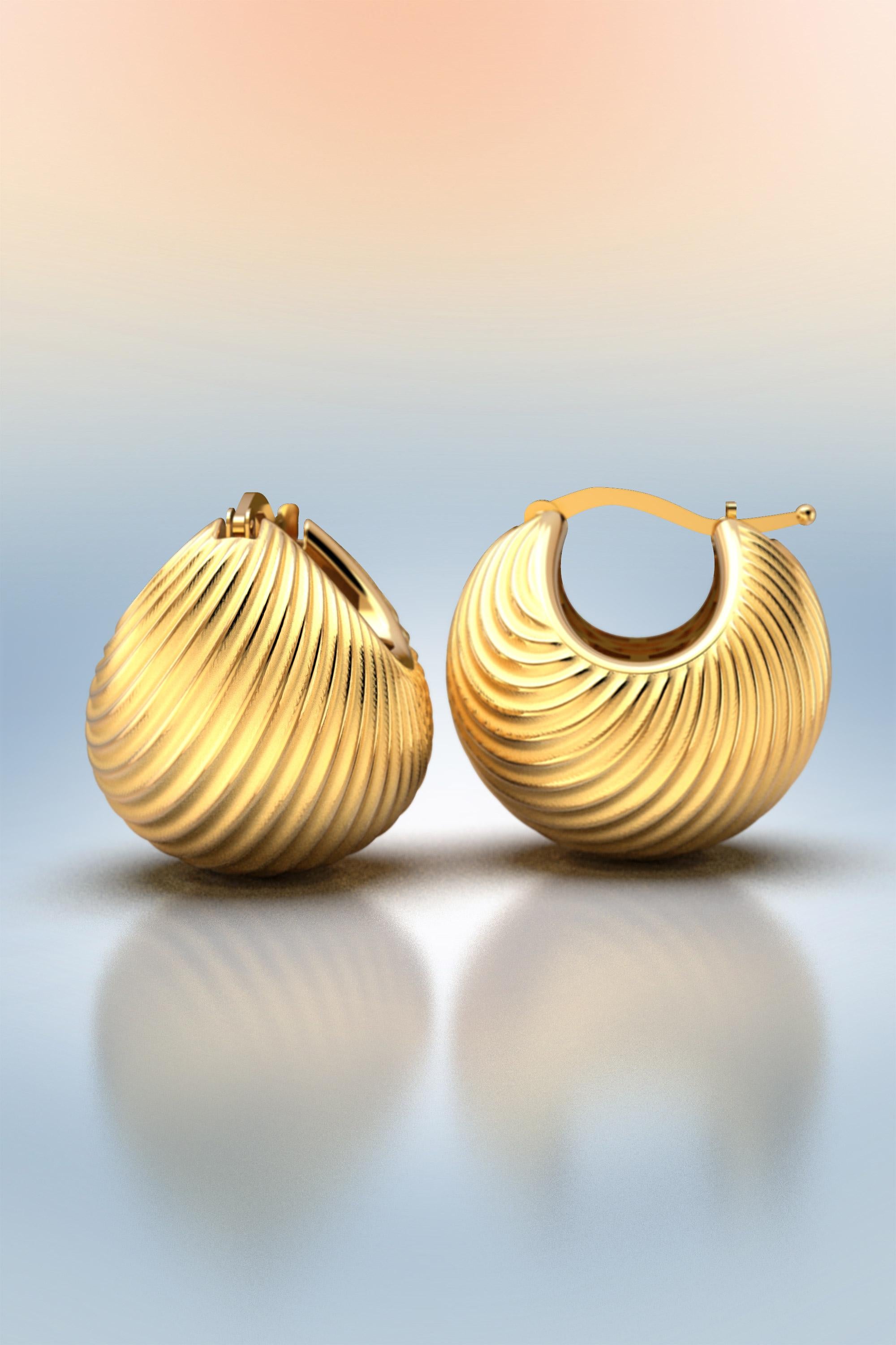 Donna Oltremare Gioielli Orecchini a cerchio in oro giallo 18 carati Made in Italy in vendita