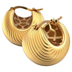 Oltremare Gioielli 18 Karat Yellow Gold Hoop Earrings Made in Italy