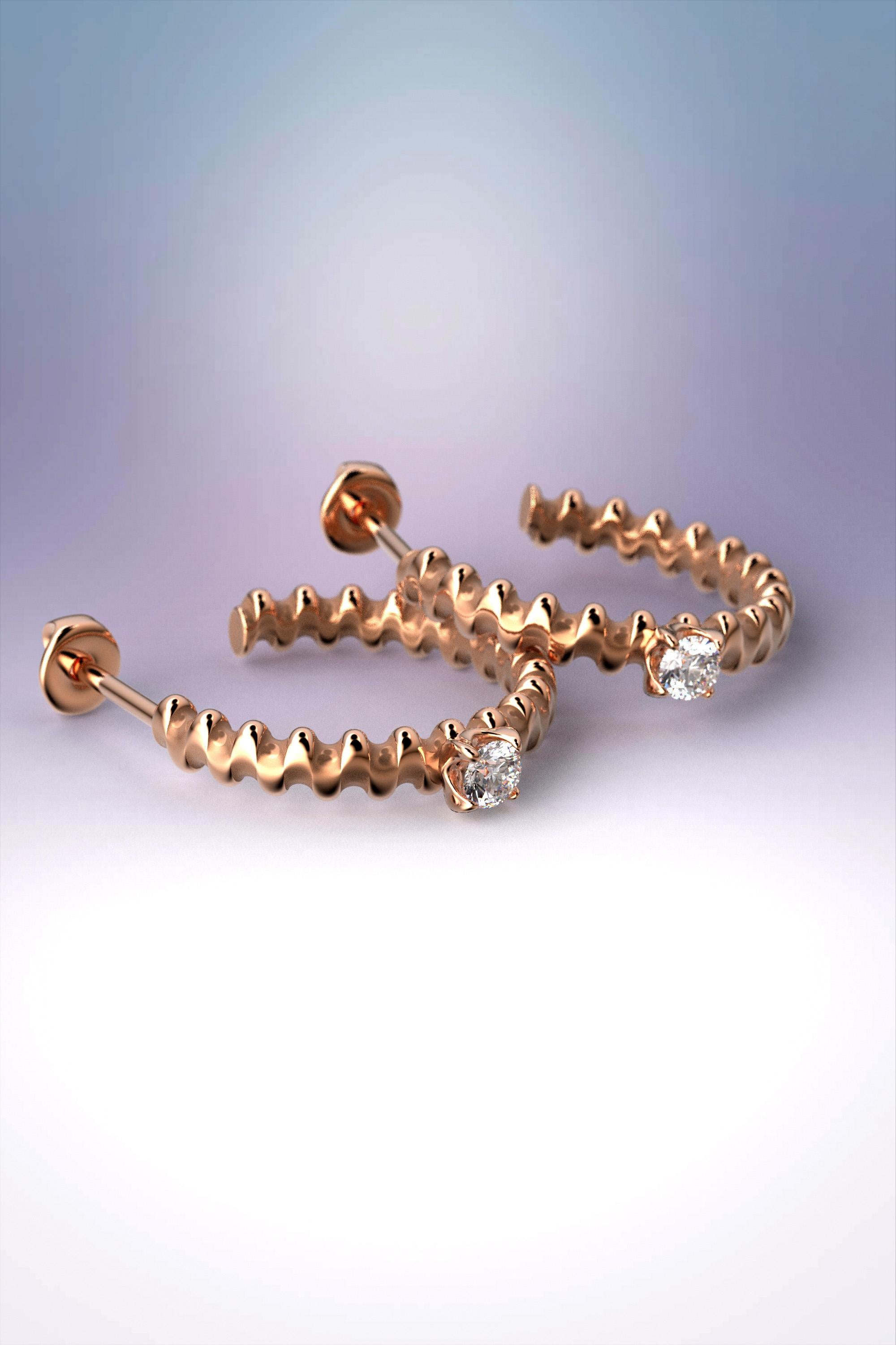 Oltremare Gioielli 18k Diamant-Ohrringe aus Gold, entworfen und gefertigt in Italien im Angebot 4