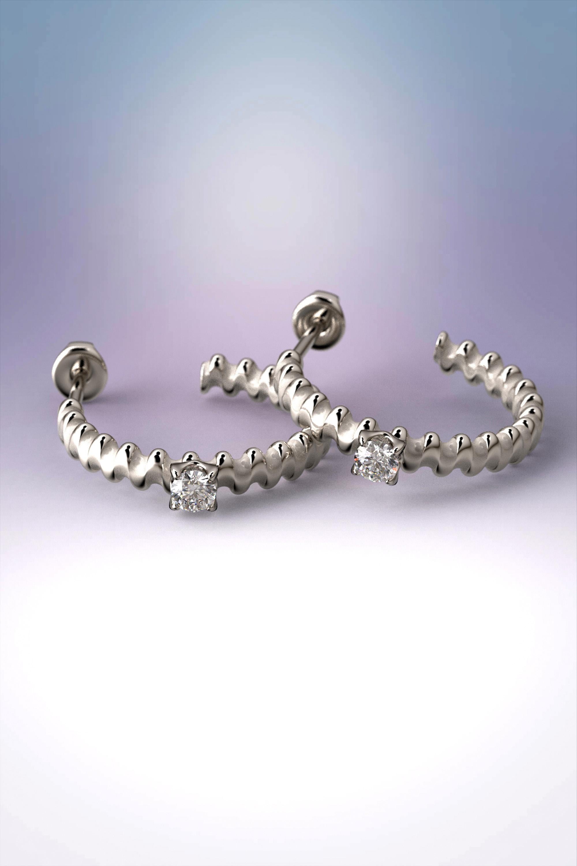 Oltremare Gioielli 18k Diamant-Ohrringe aus Gold, entworfen und gefertigt in Italien im Angebot 5