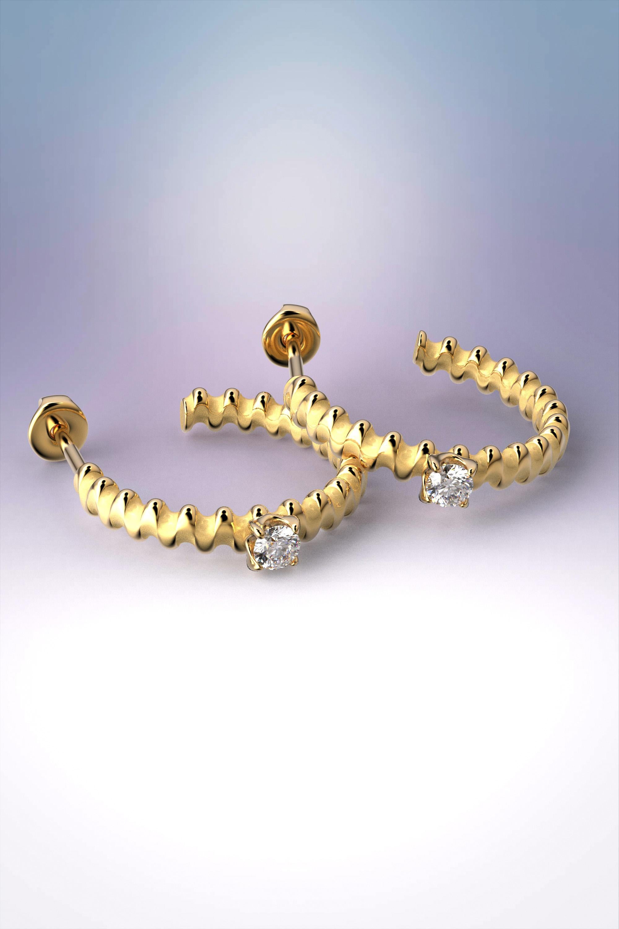 Oltremare Gioielli 18k Diamant-Ohrringe aus Gold, entworfen und gefertigt in Italien Damen im Angebot