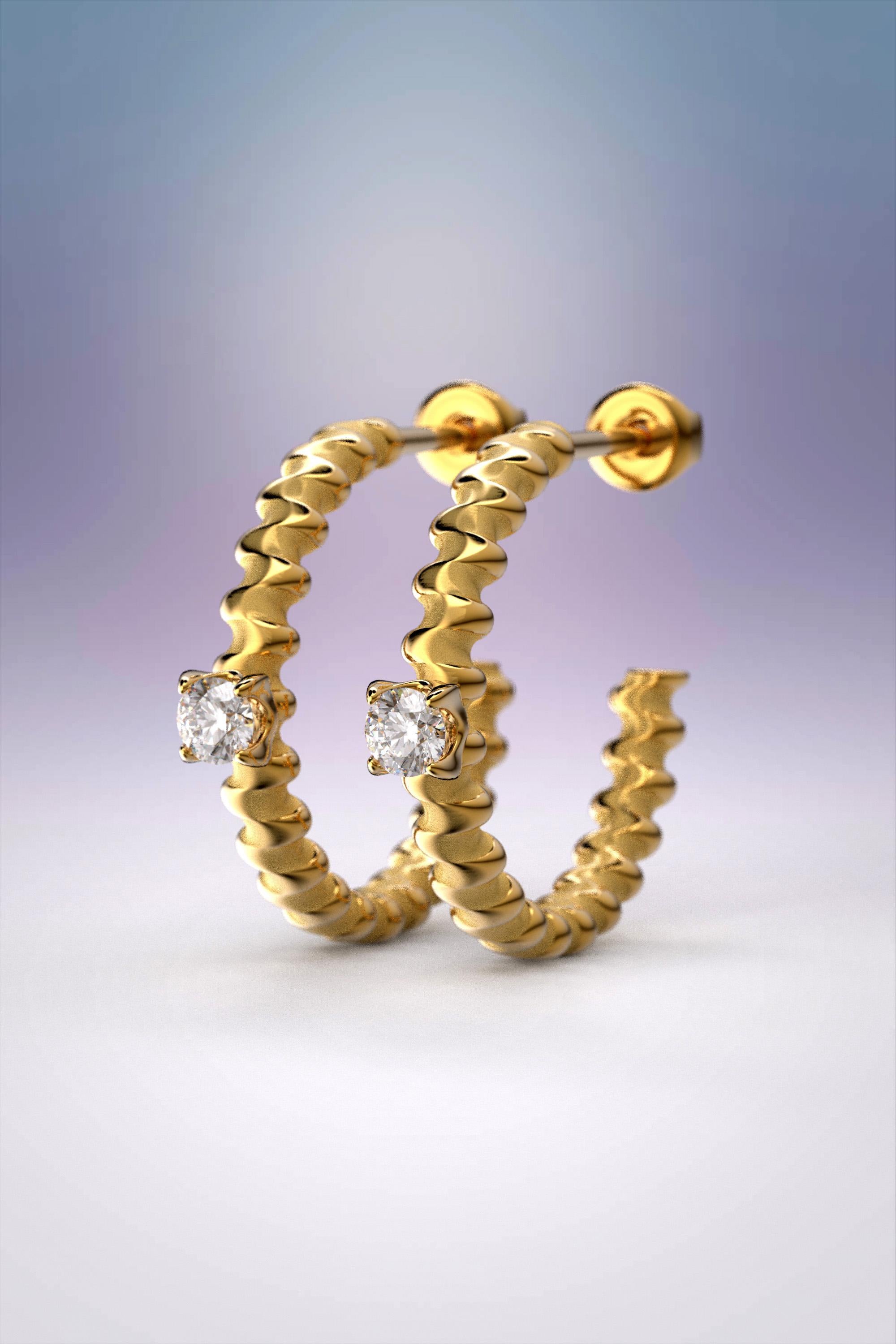 Oltremare Gioielli 18k Diamant-Ohrringe aus Gold, entworfen und gefertigt in Italien im Angebot 1