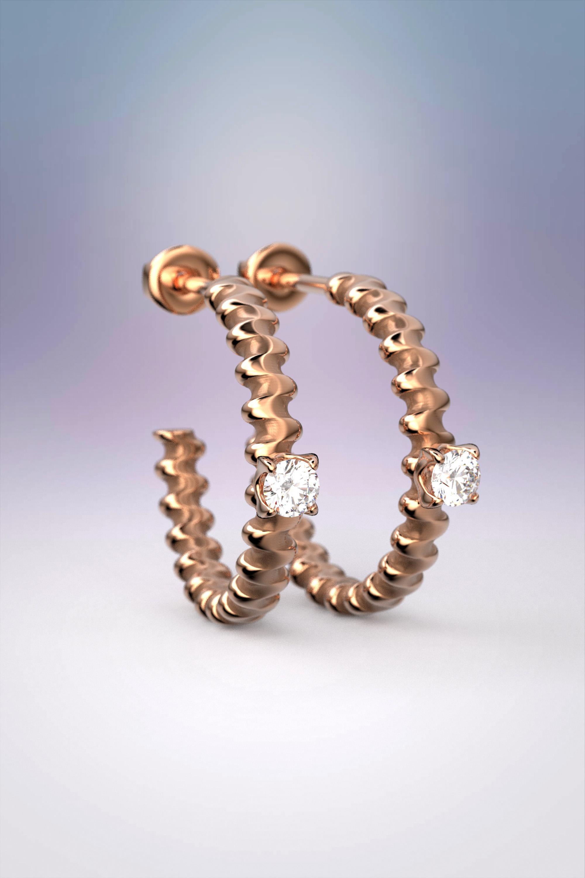 Oltremare Gioielli 18k Diamant-Ohrringe aus Gold, entworfen und gefertigt in Italien im Angebot 2