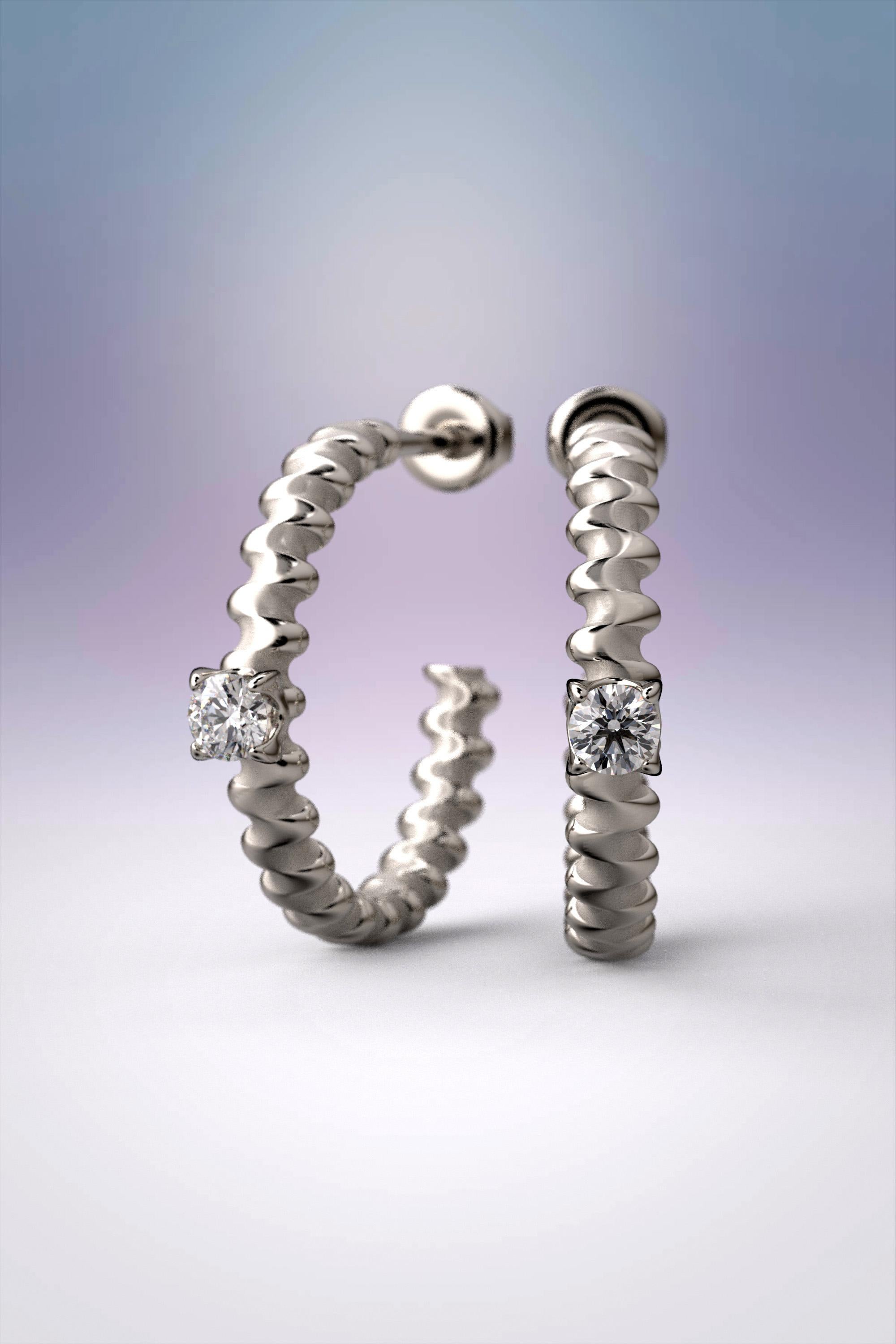 Oltremare Gioielli 18k Diamant-Ohrringe aus Gold, entworfen und gefertigt in Italien im Angebot 3
