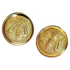Oltremare Gioielli 18k Gold Bee Stud Earrings in ancient Greek Style