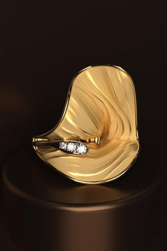 Oltremare Gioielli 18k Gold Ring with Diamonds, Made in Italy Diamond Ring