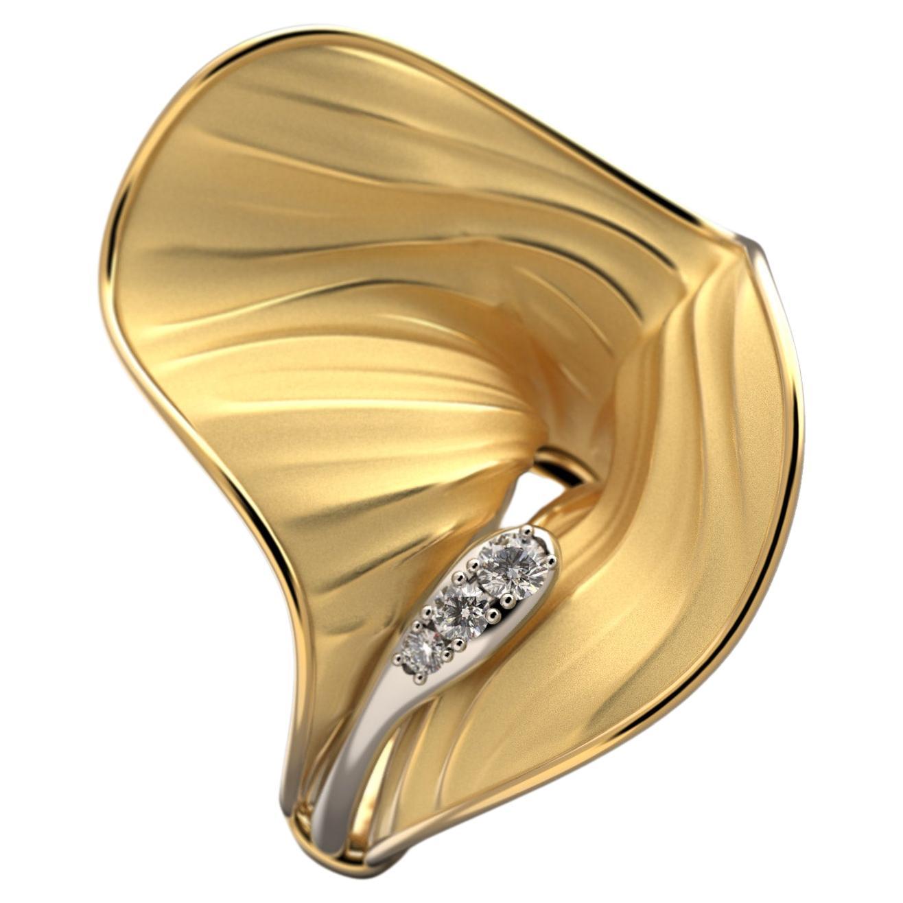 For Sale:  Oltremare Gioielli 18k Gold Ring with Diamonds, Made in Italy Diamond Ring 7