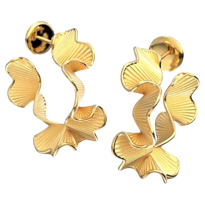 Oltremare Gioielli  Boucles d'oreilles créoles en or massif 18 carats conçues et fabriquées en Italie