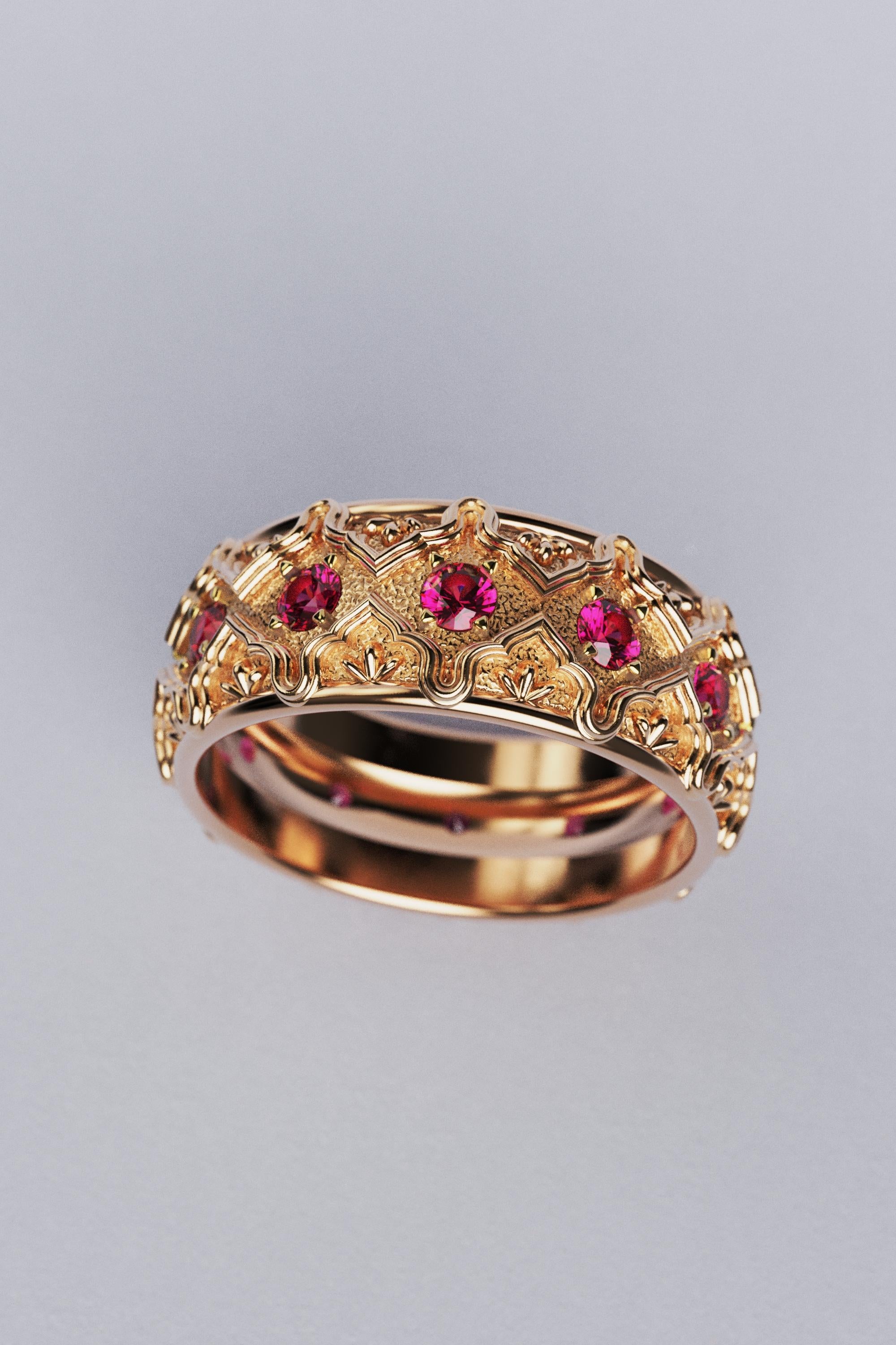 Im Angebot: Oltremare Gioielli: 18 Karat massives Gold Rubinband aus Gold, hergestellt in Italien () 3
