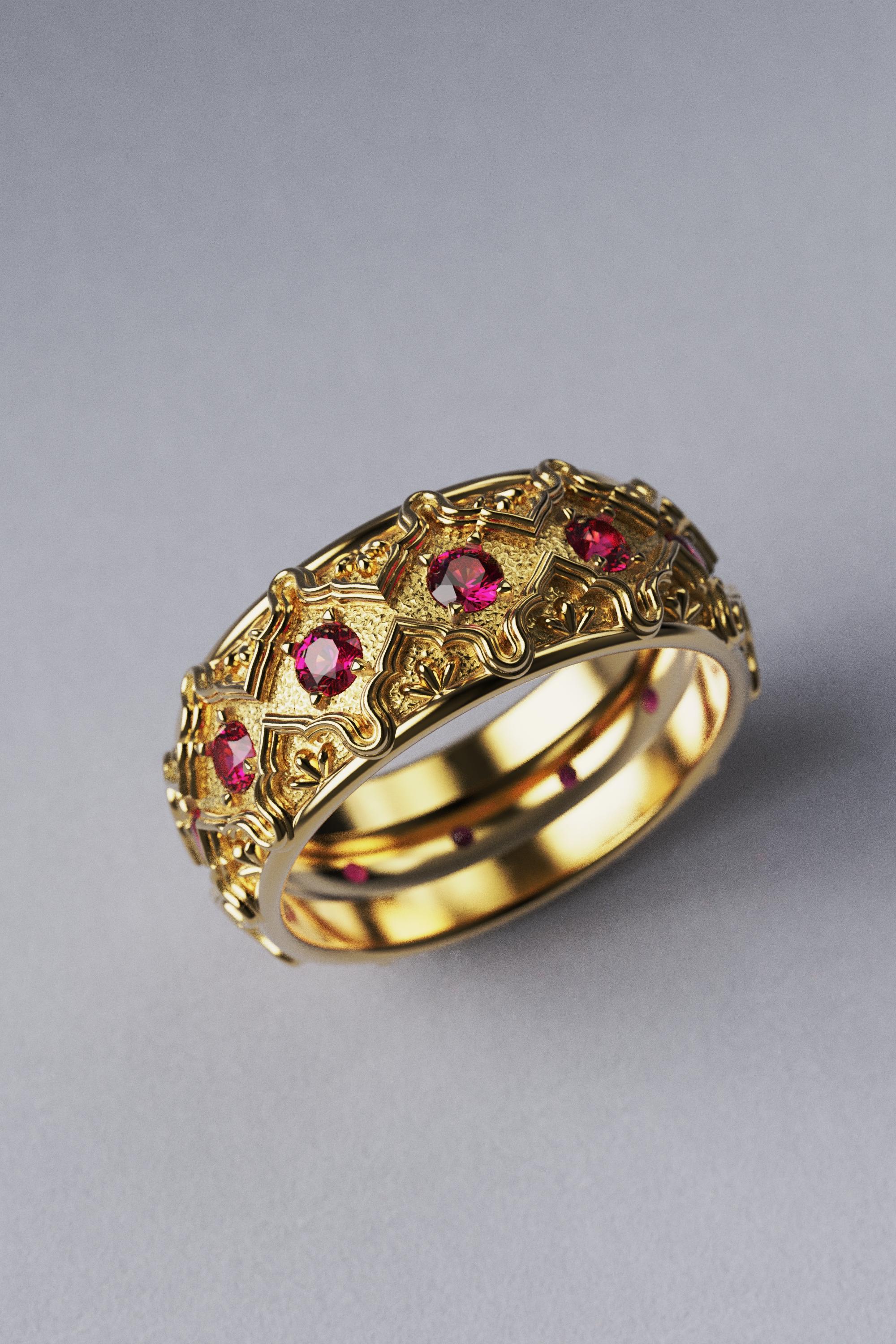 Im Angebot: Oltremare Gioielli: 18 Karat massives Gold Rubinband aus Gold, hergestellt in Italien () 4