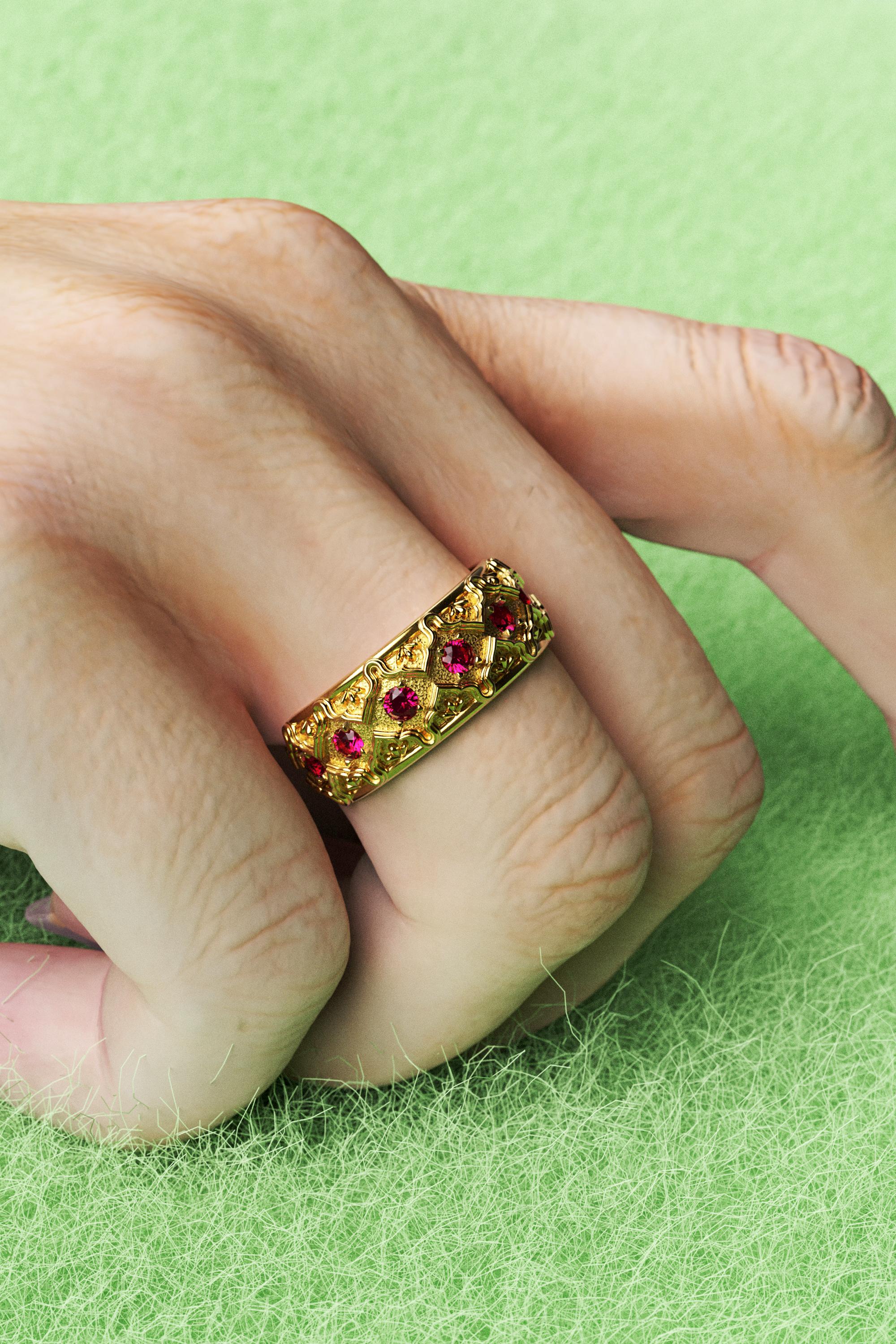 Im Angebot: Oltremare Gioielli: 18 Karat massives Gold Rubinband aus Gold, hergestellt in Italien () 7