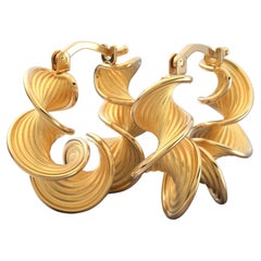 18k Twisted Gold Hoop Earrings Designed and Crafted in Italy