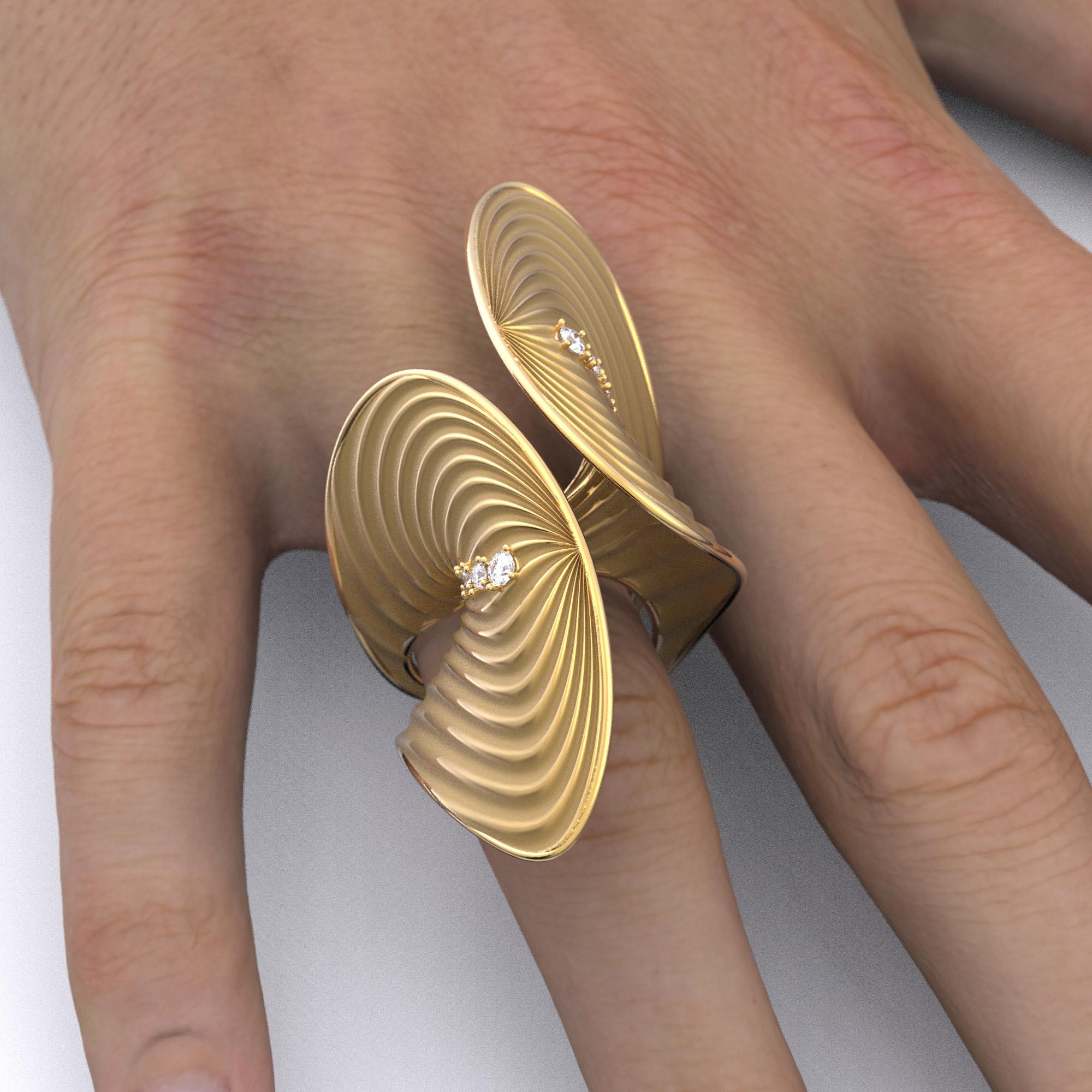 For Sale:  Oltremare Gioielli Contemporary Diamond ring in 18k Gold Made in Italy 11