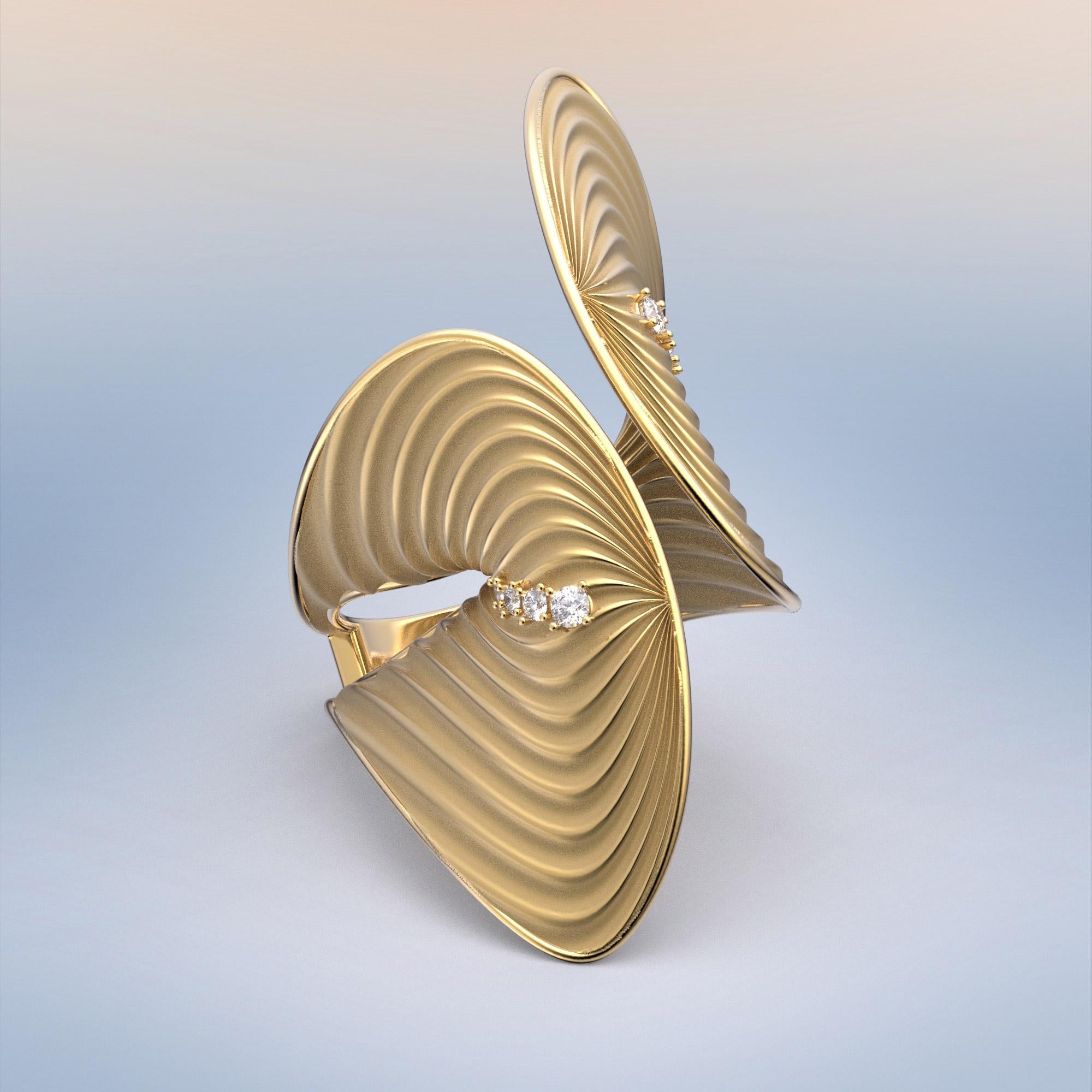 For Sale:  Oltremare Gioielli Contemporary Diamond ring in 18k Gold Made in Italy 3