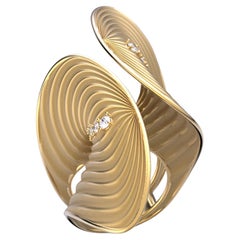 Oltremare Gioielli Contemporary Diamond ring in 18k Gold Made in Italy