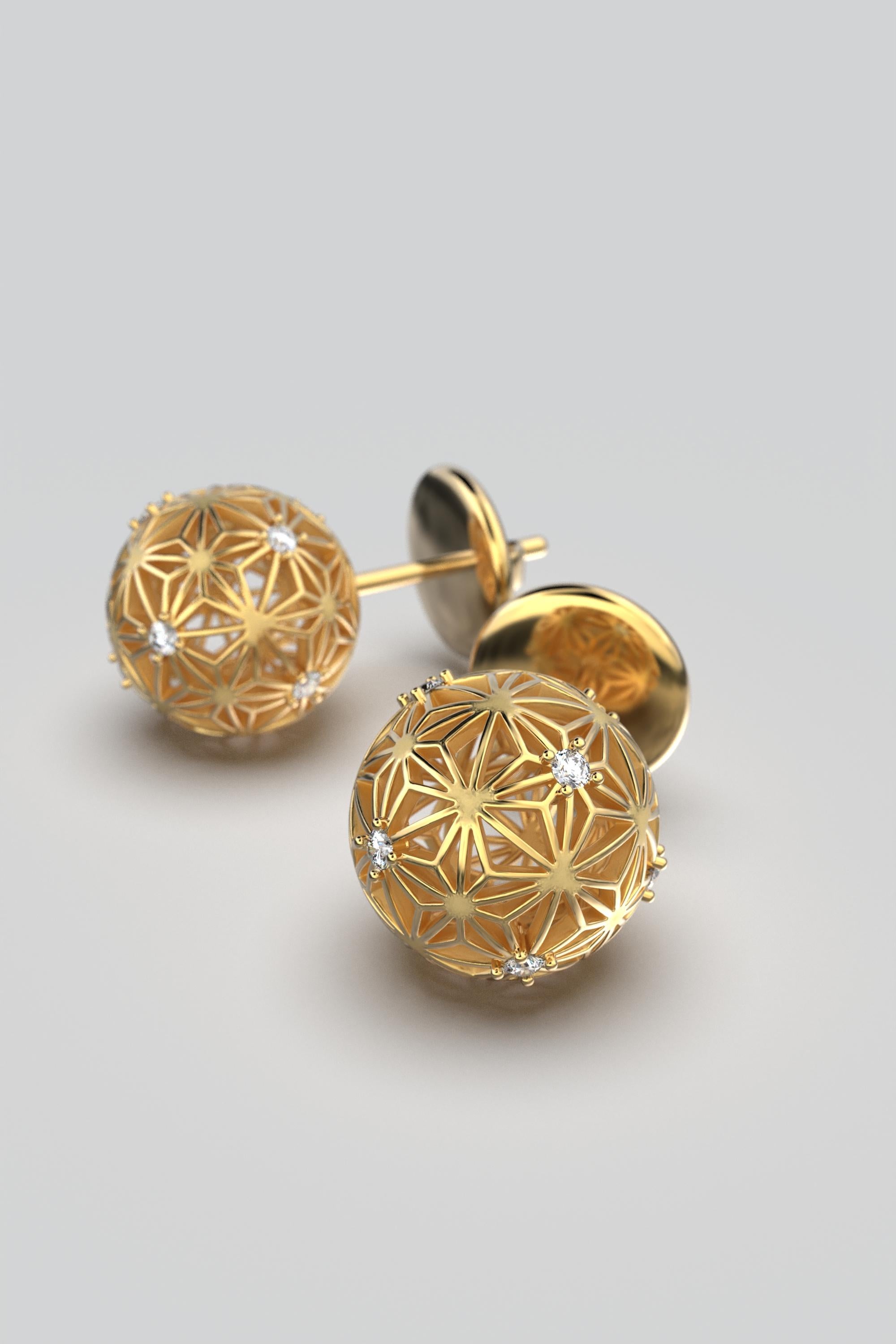 Oltremare Gioielli Clous d'oreilles en or 18 carats et diamants, fabriqués en Italie  Pour femmes en vente