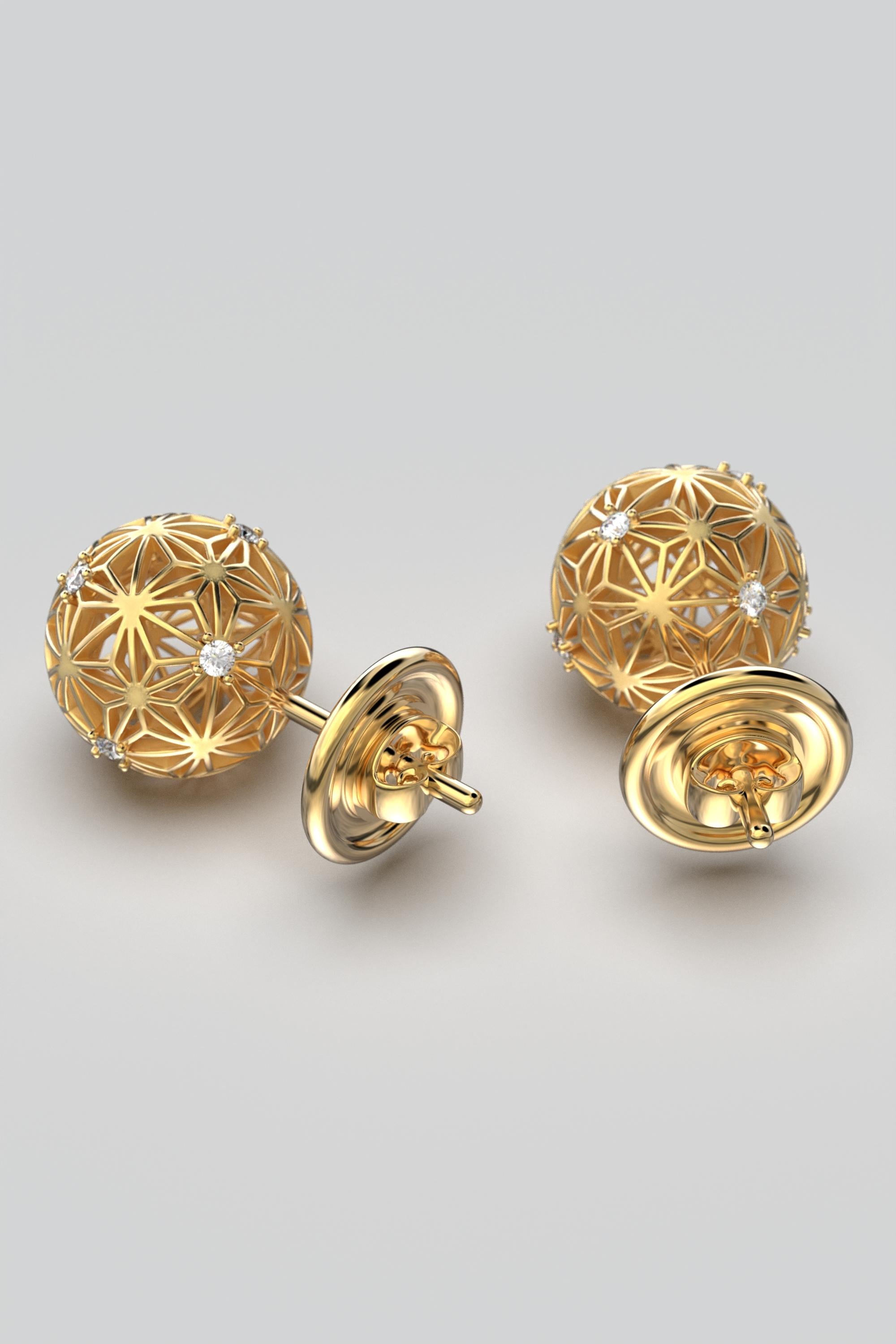 Oltremare Gioielli Clous d'oreilles en or 18 carats et diamants, fabriqués en Italie  en vente 2