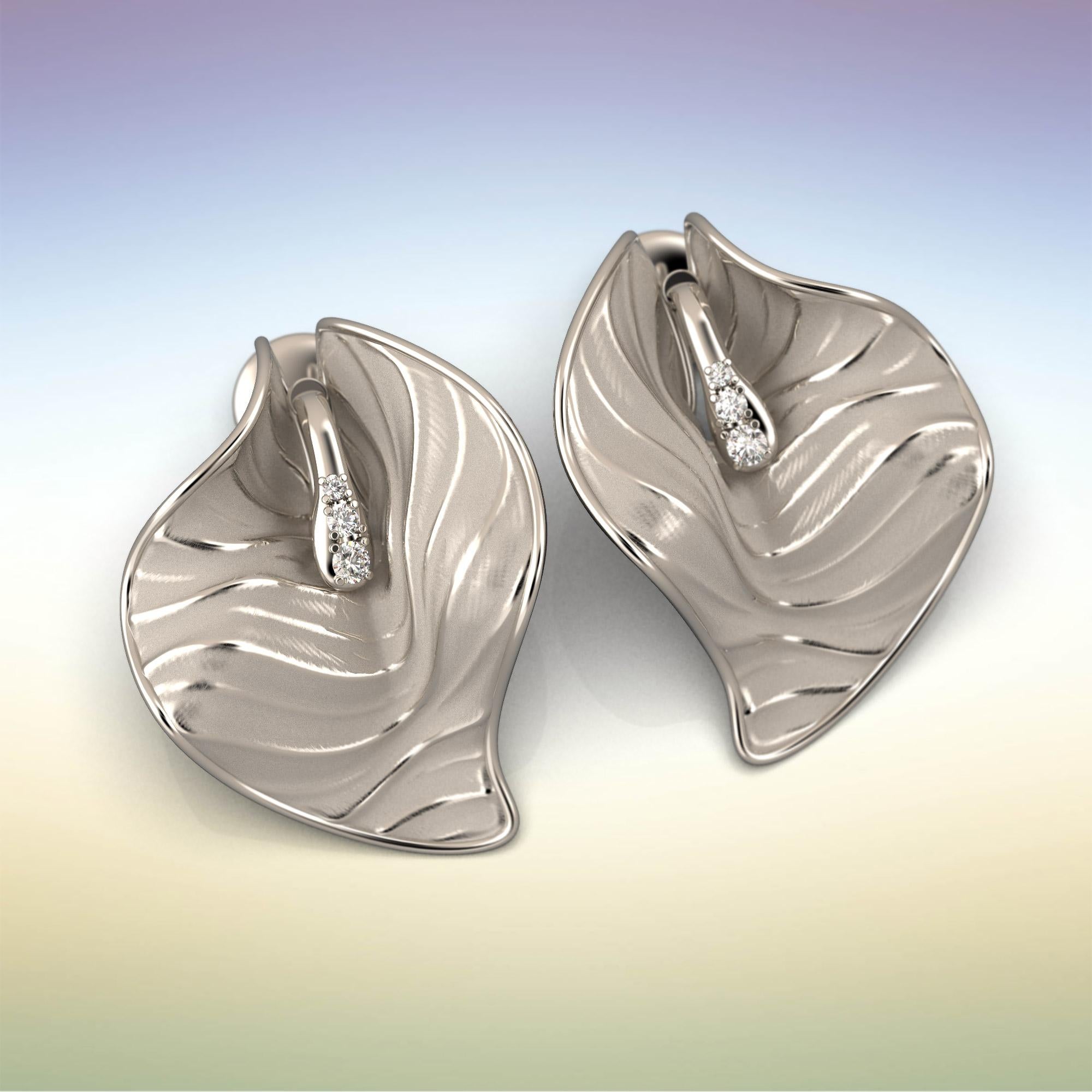 Orecchini Oltremare Gioielli in oro Made in Italy, Orecchini in oro 14k con diamanti in vendita 2
