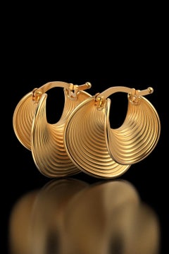 Oltremare Gioielli Goldcreolen-Ohrringe, 14k Gelbgold, italienischer feiner Schmuck