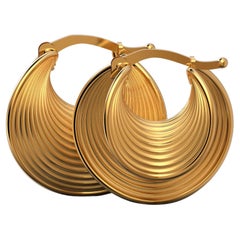 Oltremare Gioielli Gold Hoop Earrings, 14k Yellow Gold, Italian Fine Jewelry