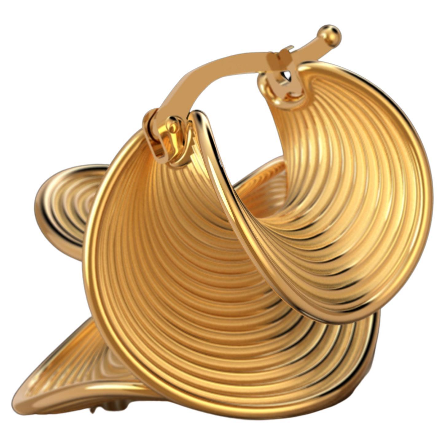 Oltremare Gioielli Gold Hoop Earrings, 18k Yellow Gold, Italian Fine Jewelry For Sale