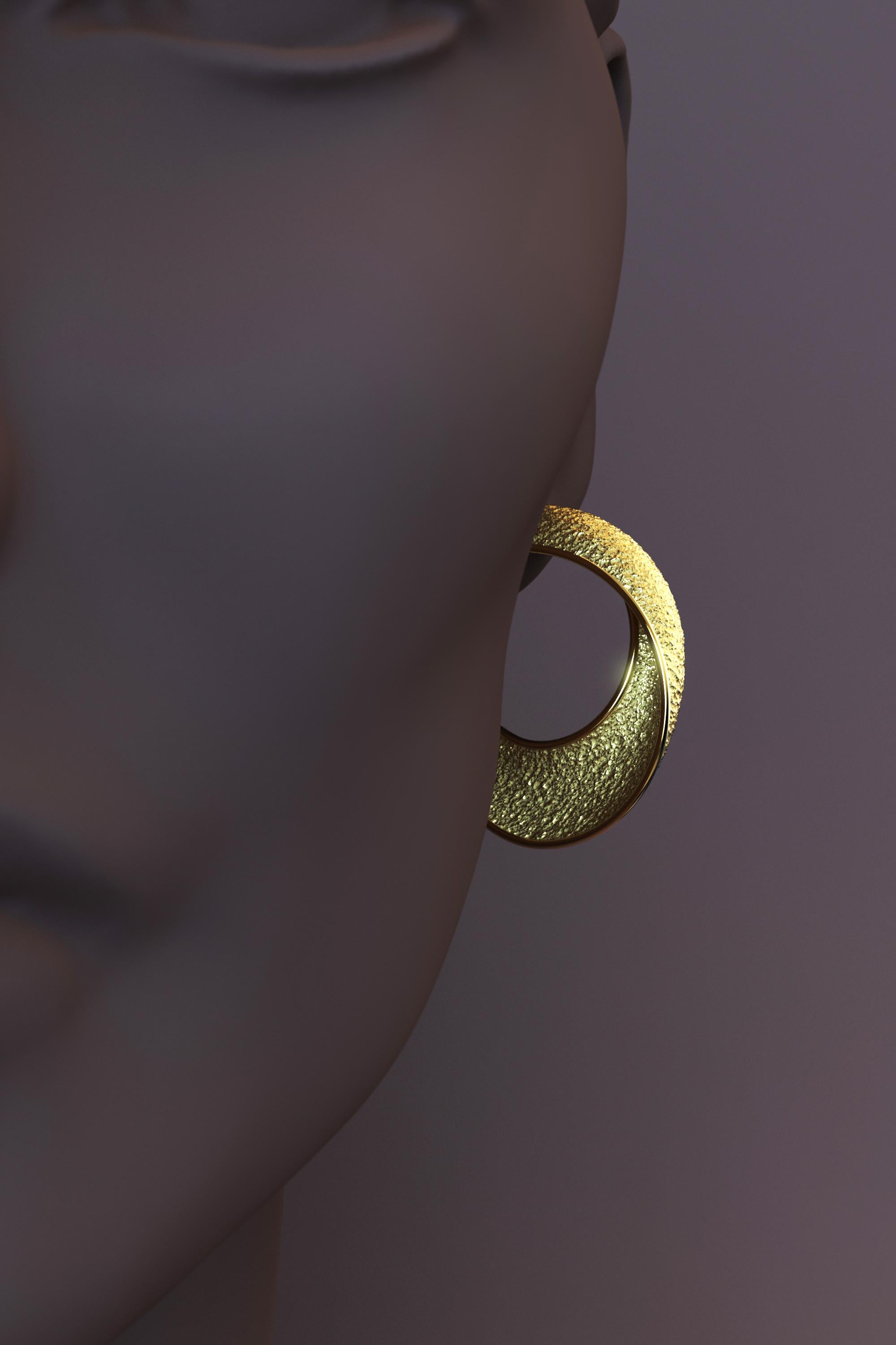 Grandes boucles d'oreilles Oltremare Gioielli en or 18 carats fabriquées en Italie en vente 7