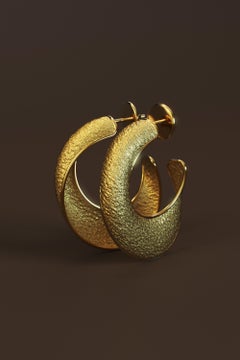 Oltremare Gioielli Large 18k Gold Hoop Earrings Made in Italy