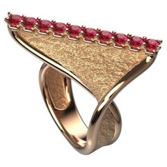 Oltremare Gioielli Anillo moderno de oro trenzado con rubíes naturales  Oro 18k Italia