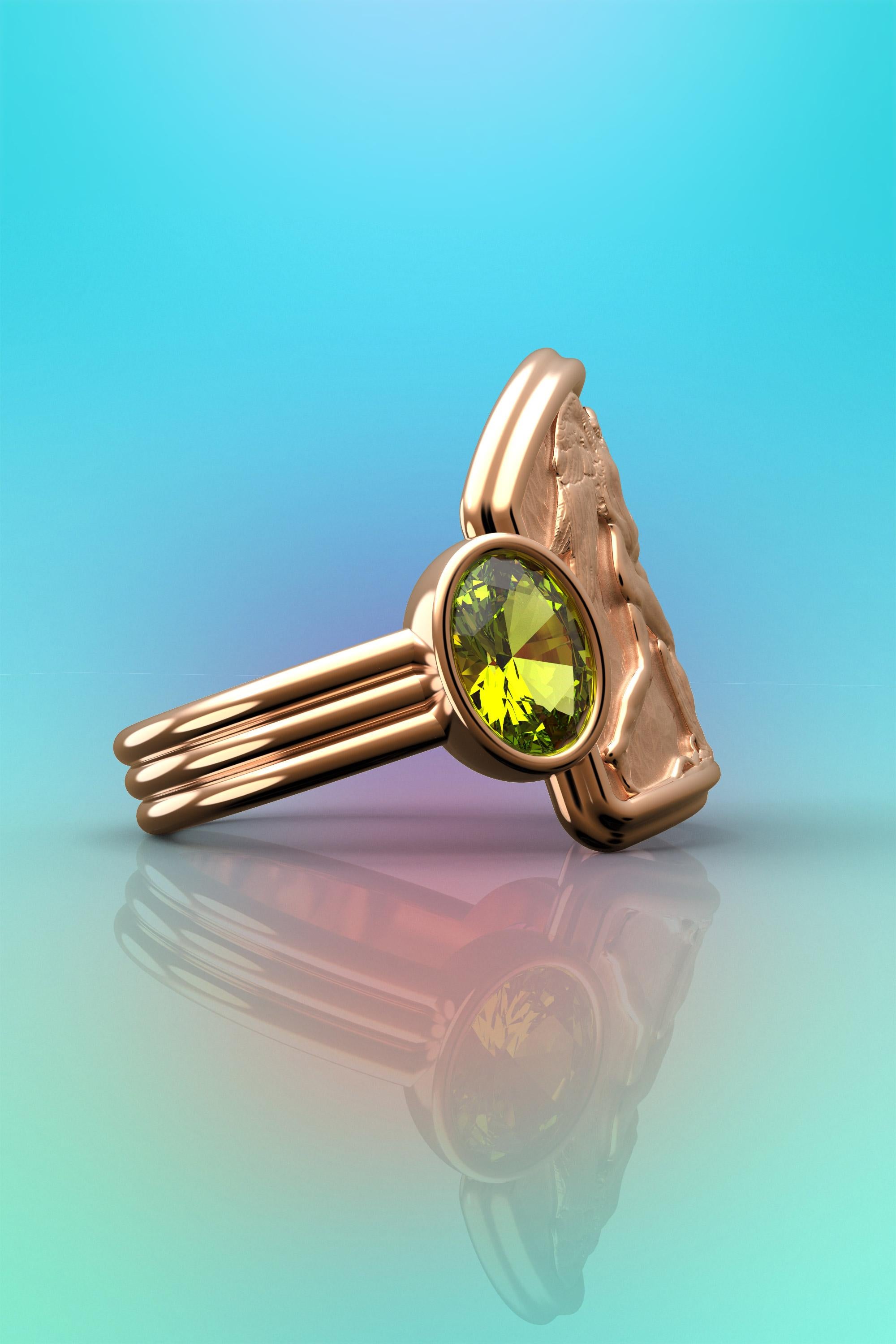 En venta: Anillo Escultural Oltremare Gioielli, Anillo de Oro 18k Amor y Psique, Oro Italiano  3