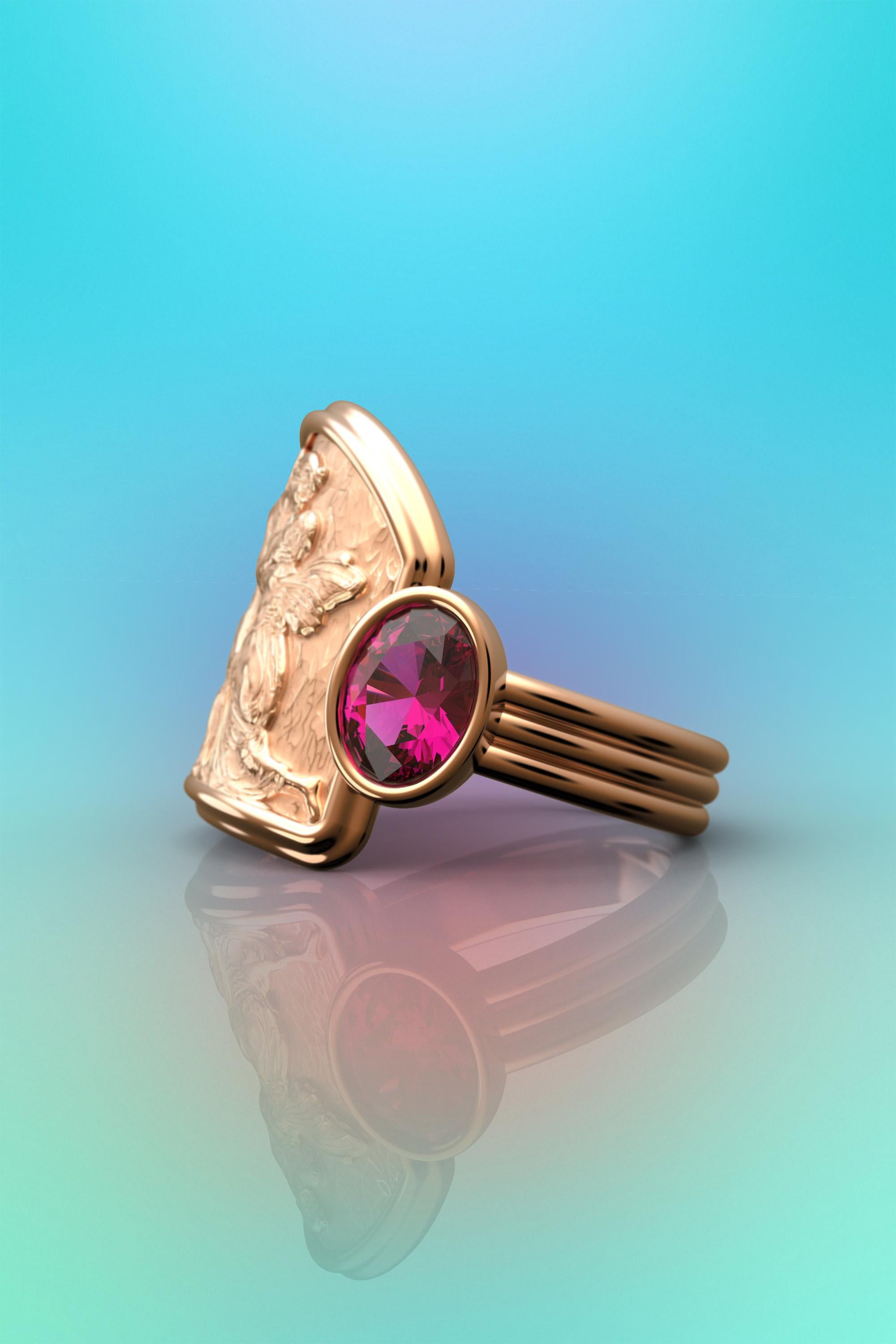For Sale:  Oltremare Gioielli Sculptural Ring, Love and Psyche 18k Gold Ring, Italian Gold 5