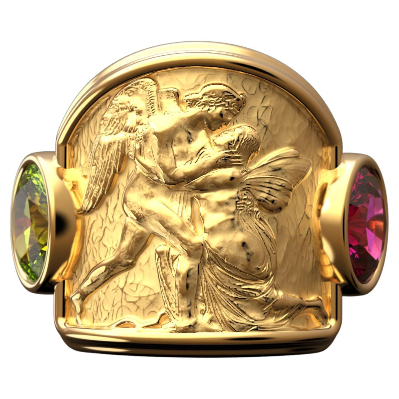 For Sale:  Oltremare Gioielli Sculptural Ring, Love and Psyche 18k Gold Ring, Italian Gold