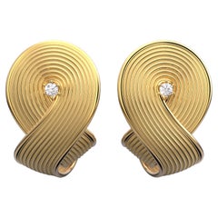 Oltremare Gioielli Statement Earrings in 18k Gold and Diamonds, made in Italy.