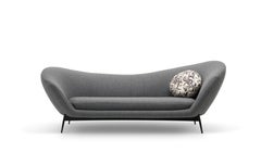 Oltremare Sofa mit grauer Avant Aprs-Polsterung und mattschwarzen Beinen, Antonio Marras
