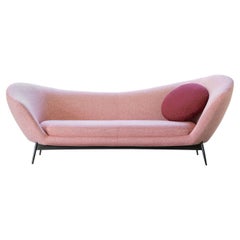 Oltremare Sofa in Red Upholstery and Matt Black Legs by Antonio Marras