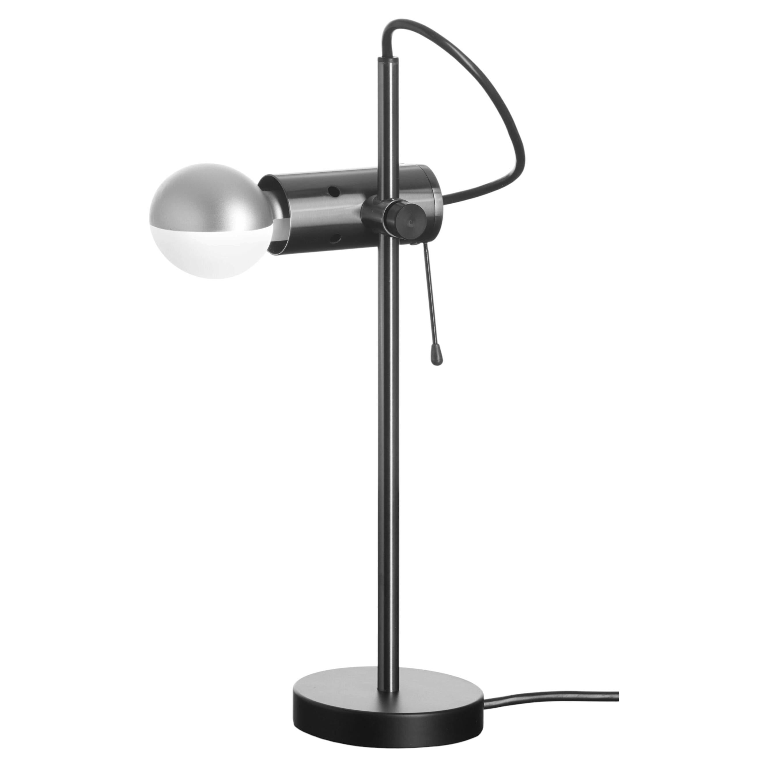 Lampe de table Oluce Agnoli 251, design Tito Agnoli - Nickel noir satiné - 220–240 V